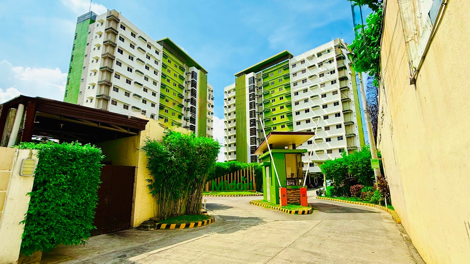 Entrance of Midori Residences, a development which has condo for rent in mandaue along AS Fortuna